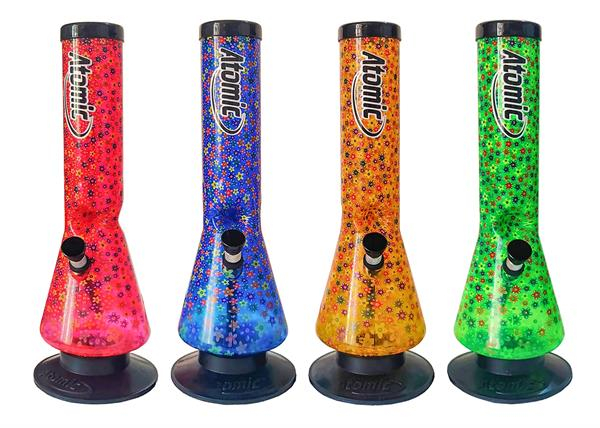 Acryl Bong Beaker Ice - "Flowers", 30cm, farbig sortiert — online kaufen bei Only Bubatz