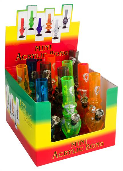 Acryl Mini Bong Straight "Rastaman" — Vorschaubild