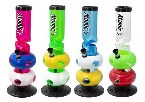 Acryl Bong Bubble Straight Ice - "Bubble Design", 30cm, farbig sortiert — online kaufen bei Only Bubatz
