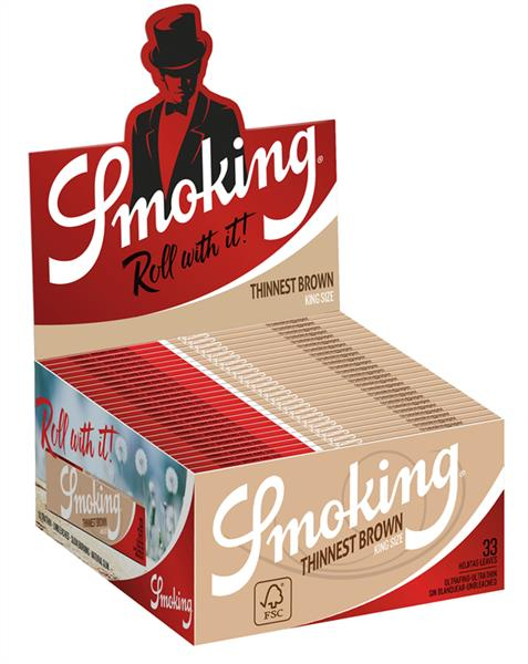 Smoking BROWN Thinnest King Size Papier (1 Box) von Smoking — online kaufen bei Only Bubatz