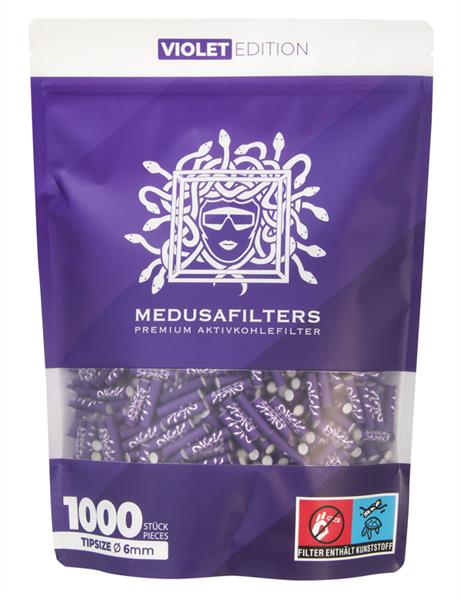 MEDUSA Aktiv-Cellulose-Filter VIOLET EDITION ø 6mm Aktivkohlefilter, 1.000er Beutel von MEDUSA — online kaufen bei Only Bubatz
