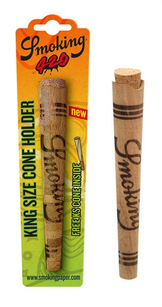 SMOKING Zigaretten/ Joint Hülle Wood Cone Holder "420", 16er Display — Vorschaubild