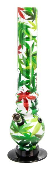 Acryl Bong Bubble Straight - "Solid Leaf" 30cm — online kaufen bei Only Bubatz