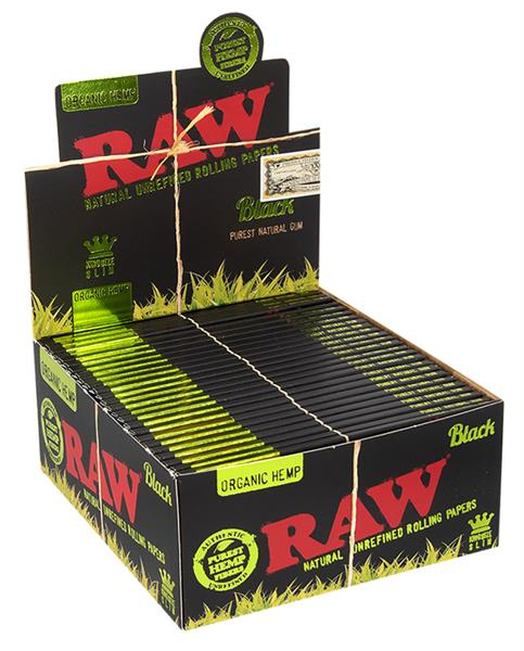 RAW BLACK Green Organic Hemp King Size Slim Papier (1 Box) von RAW — online kaufen bei Only Bubatz