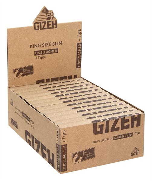 Gizeh Unbleached King Size Slim Papier + Tips (1 Box) von Gizeh — online kaufen bei Only Bubatz