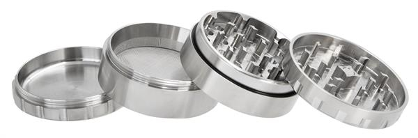 GRANNYS Weed Edelstahl Mühle/Grinder Polinator, 4-part, ø 63mm, silber — Vorschaubild