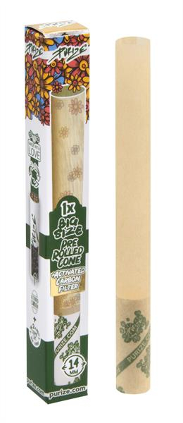 PURIZE Unbleached Prerolled Big Size Cone 140mm mit ø 14mm Aktivkohlefilter, 1er Pack von PURIZE — online kaufen bei Only Bubatz