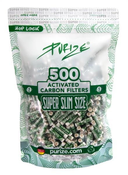 PURIZE® Super Slim Size Aktivkohlefilter, 500er Beutel von PURIZE — online kaufen bei Only Bubatz