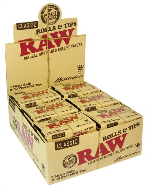 RAW Classic Connoisseur, King Size Rolls & PREROLLED Tips (1 Box) von RAW — online kaufen bei Only Bubatz