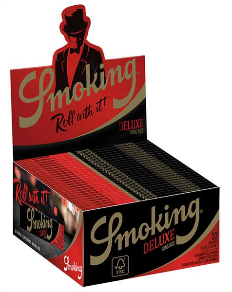 Smoking DeLuxe (Black) King Size Slim Papier (1 Box) von Smoking — online kaufen bei Only Bubatz