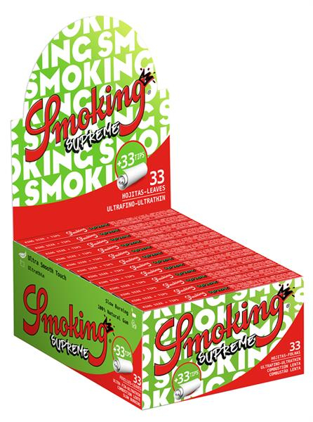 SMOKING Supreme King Size Slim Papier + Filtertips (1 Box) von Smoking — online kaufen bei Only Bubatz
