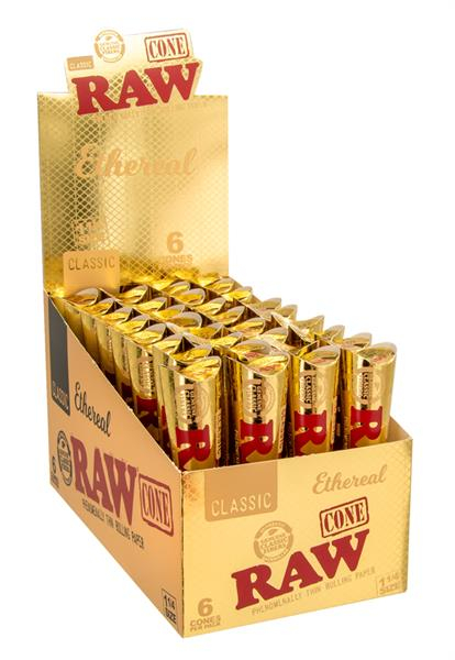 RAW Classic Ethereal (Gold) 1 1/4 Papercones 32 packs x 6 Cones (1 Box) von RAW — online kaufen bei Only Bubatz