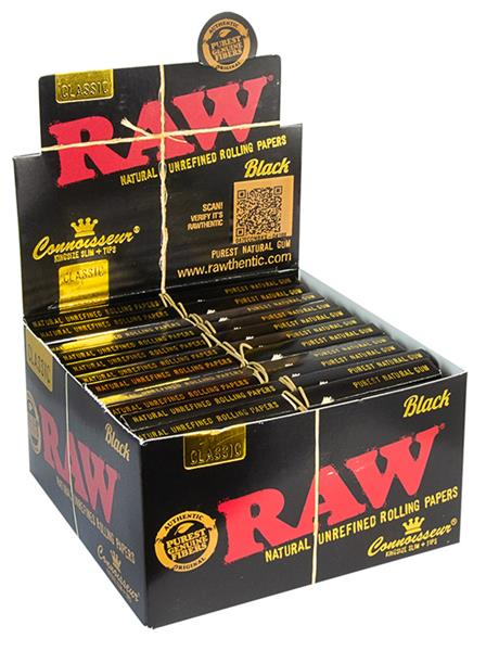 RAW Classic BLACK KS Slim Connoisseur Papier + Filtertips (1 Box) von RAW — online kaufen bei Only Bubatz