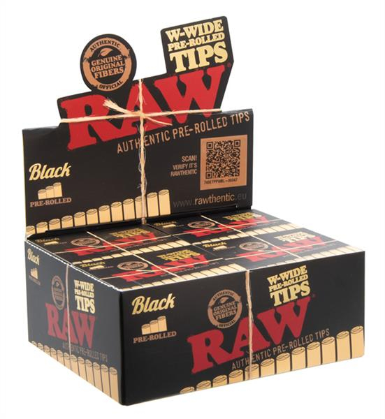 RAW Black W-WIDE vorgedrehte Filtertips, 20er (1 Display) von RAW — online kaufen bei Only Bubatz