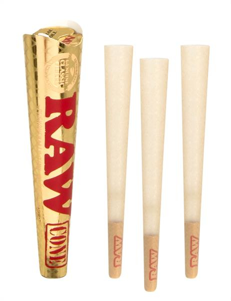 RAW Classic Ethereal (Gold) King Size Papercones 32 packs x 3 Cones (1 Box) — Vorschaubild