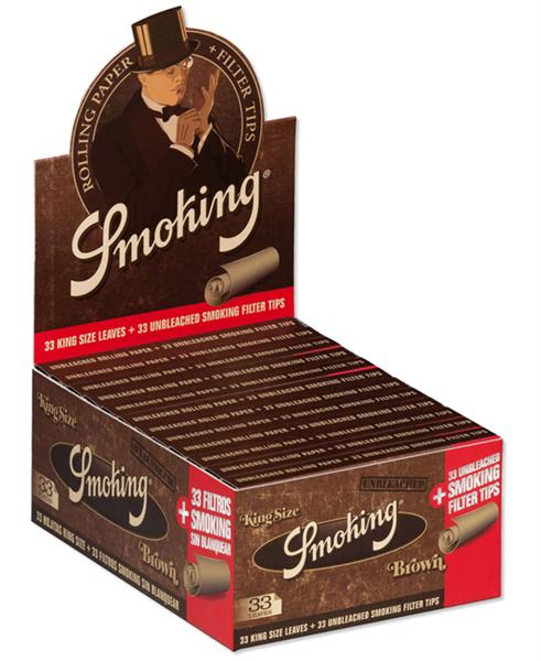 Smoking BROWN Unbleached King Size Papier + Filtertips (1 Box) von Smoking — online kaufen bei Only Bubatz