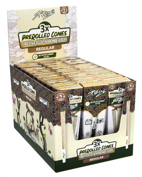 PURIZE Pre-Rolled KS Cones mit REGULAR ø9mm Aktivkohlefilter, 3er Pack, 30er Box — Vorschaubild