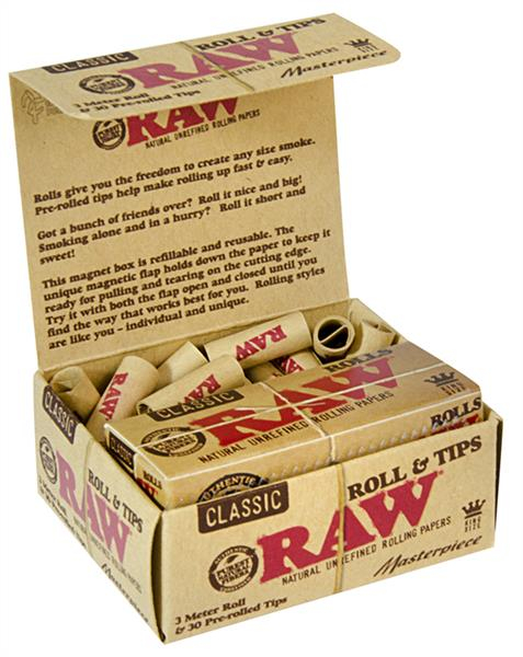 RAW Classic Connoisseur, King Size Rolls & PREROLLED Tips (1 Box) — Vorschaubild