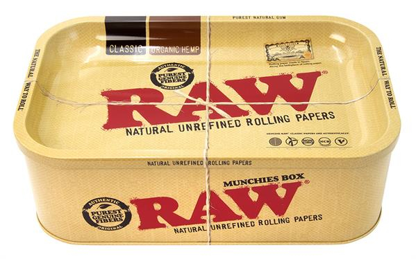 RAW Munchies Tin Metall Aufbewahrungsdose und Drehtablett, ca. 27,5x17,5x9cm — Vorschaubild