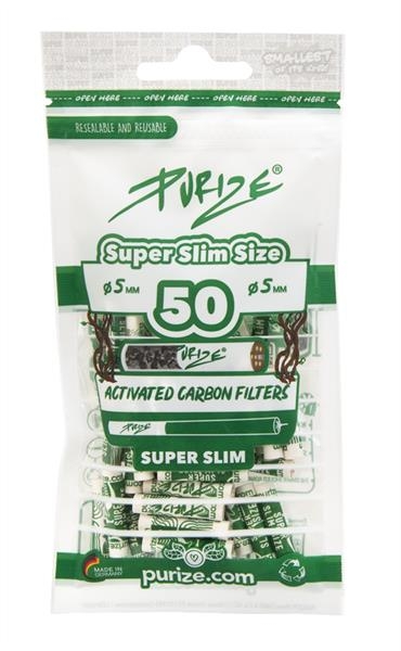 PURIZE® Super Slim Size Aktivkohlefilter, ø 5mm, 50er Packung von PURIZE — online kaufen bei Only Bubatz