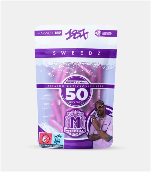 187 Sweedz × Medusafilters Aktivkohlefilter ø 6mm, Maxwell lila (50) — online kaufen bei Only Bubatz