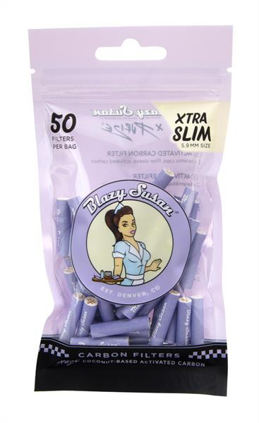 PURIZE Aktivkohlefilter, XTRA Slim "Blazy Susan" PURPLE, ø 5,9mm, 50er Packung von PURIZE — online kaufen bei Only Bubatz