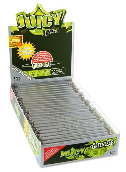 Juicy Jays "SUPERFINE" 1 1/4 aromat. Papier, Greenleaf (1 Box) von Juicy Jays — online kaufen bei Only Bubatz