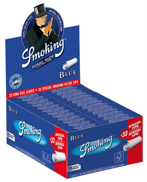 Smoking BLUE King Size Papier + Filtertips (1 Box) von Smoking — online kaufen bei Only Bubatz
