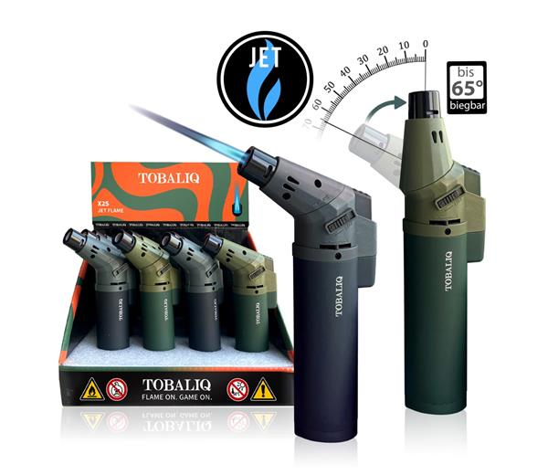 TOBALIQ Jet Flame Rotary Torch Lighter - Gasbrenner "Military X2S" 2farbig sort. — Vorschaubild