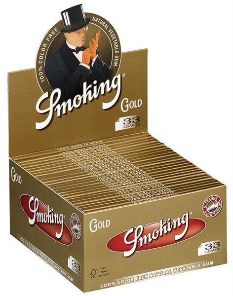 Smoking SLIM (Gold) King Size Slim Papier (1 Box) von Smoking — online kaufen bei Only Bubatz