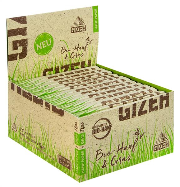 Gizeh Hanf & Gras King Size Slim Papers + Tips Zigarettenpapier (24) (1 Box) von Gizeh — online kaufen bei Only Bubatz