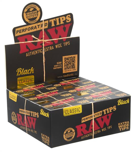 RAW Classic Black Extra Wide perforierte Filtertips, 36er Box von RAW — online kaufen bei Only Bubatz