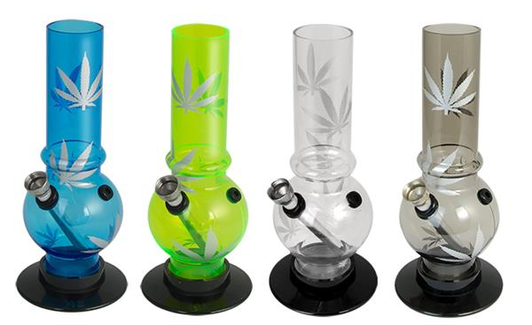 Acryl Mini Bong Bubble Straight '' LEAF'' — online kaufen bei Only Bubatz