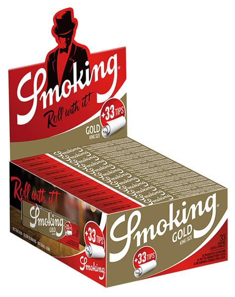 Smoking GOLD King Size SLIM Papier + Filtertips (1 Box) von Smoking — online kaufen bei Only Bubatz