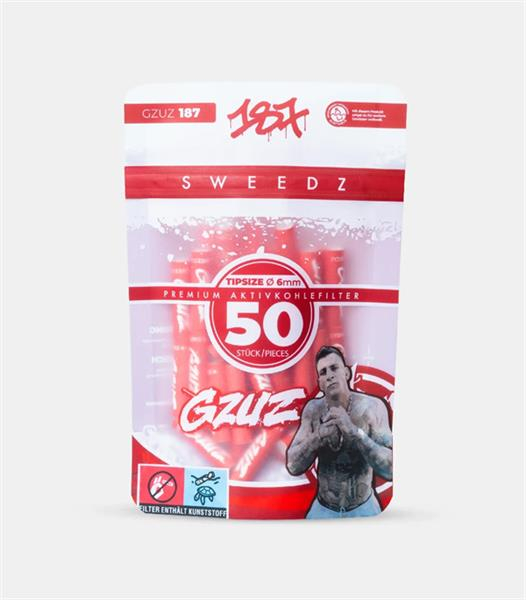 187 Sweedz × Medusafilters Aktivkohlefilter ø 6mm, GZUZ rot(50) — online kaufen bei Only Bubatz