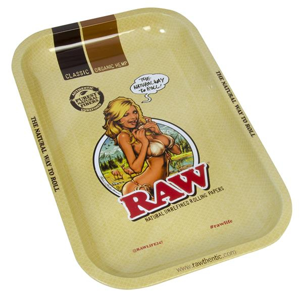 RAW Dreh-Tablett - Rolling Tray klein, "RAW Girl" von RAW — online kaufen bei Only Bubatz